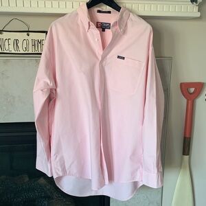 Chaps Ralph Lauren Men's Light Pink Button Down Casual Shirt Ample Fit